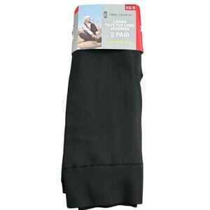 NWT Free Country Women’s Large Cozy Faux Fur Lined Leggings BUNDLE (2) Black